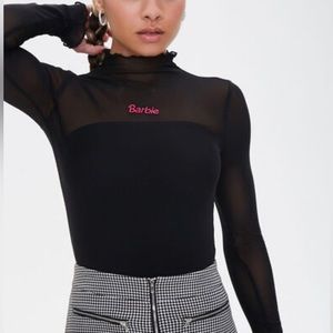 Barbie x Forever 21 Black Mesh Sheer Top